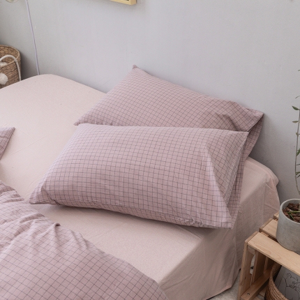 91家纺网 家纺一手货源 找家纺 柠萌家居 全棉水洗棉枕套纯色74*48cm一只