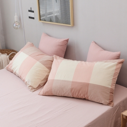 91家纺网 家纺一手货源 找家纺 柠萌家居 全棉水洗棉枕套纯色74*48cm一只