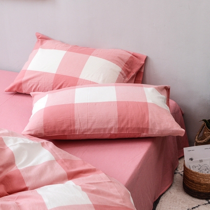 91家纺网 家纺一手货源 找家纺 柠萌家居 全棉水洗棉枕套纯色74*48cm一只