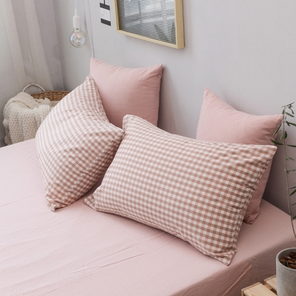 91家纺网 家纺一手货源 找家纺 柠萌家居 全棉水洗棉枕套纯色74*48cm一只
