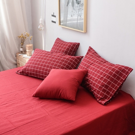 91家纺网 家纺一手货源 找家纺 柠萌家居 全棉水洗棉枕套纯色74*48cm一只