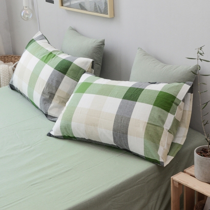 91家纺网 家纺一手货源 找家纺 柠萌家居 全棉水洗棉枕套纯色74*48cm一只