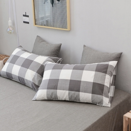 91家纺网 家纺一手货源 找家纺 柠萌家居 全棉水洗棉枕套纯色74*48cm一只