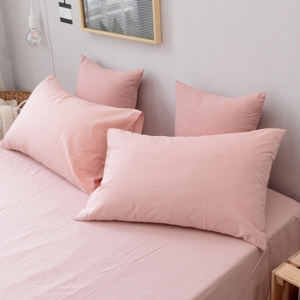 91家纺网 家纺一手货源 找家纺 柠萌家居 全棉水洗棉枕套纯色74*48cm一只