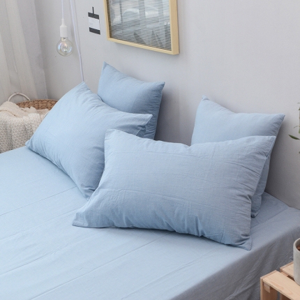 91家纺网 家纺一手货源 找家纺 柠萌家居 全棉水洗棉枕套纯色74*48cm一只