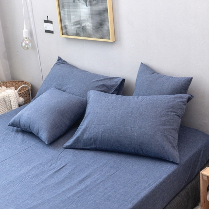 91家纺网 家纺一手货源 找家纺 柠萌家居 全棉水洗棉枕套纯色74*48cm一只