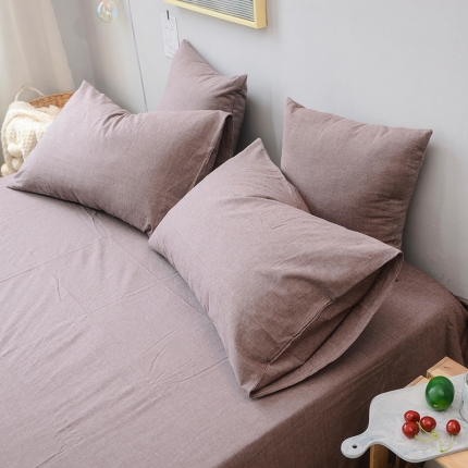 91家纺网 家纺一手货源 找家纺 柠萌家居 全棉水洗棉枕套纯色74*48cm一只