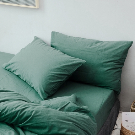 91家纺网 家纺一手货源 找家纺 柠萌家居 全棉水洗棉枕套纯色74*48cm一只