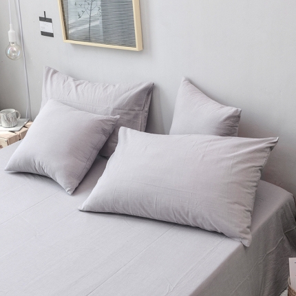 91家纺网 家纺一手货源 找家纺 柠萌家居 全棉水洗棉枕套纯色74*48cm一只