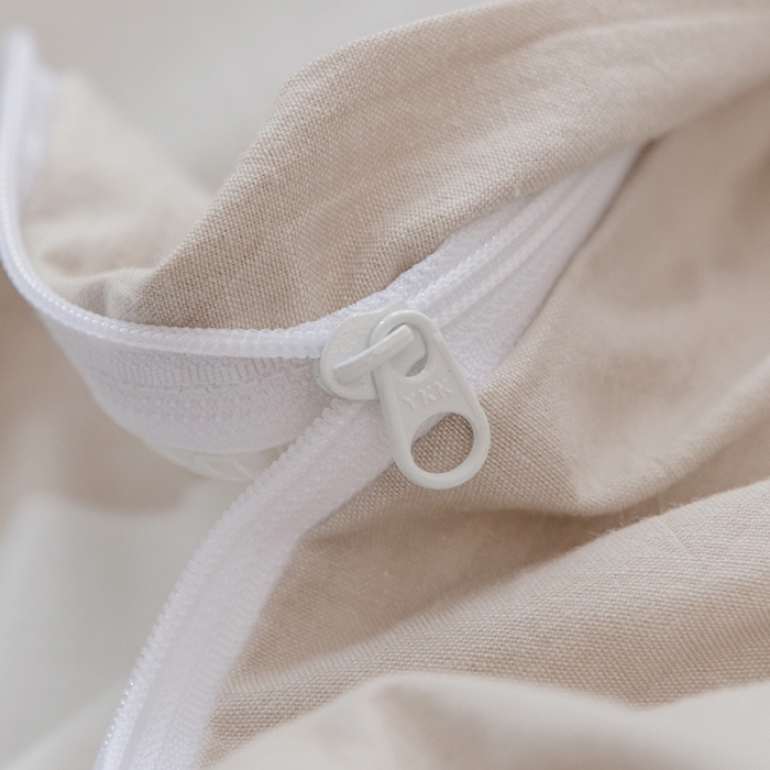 91家纺网 家纺一手货源 找家纺 柠萌家居 全棉色织水洗棉单被套 咖白条