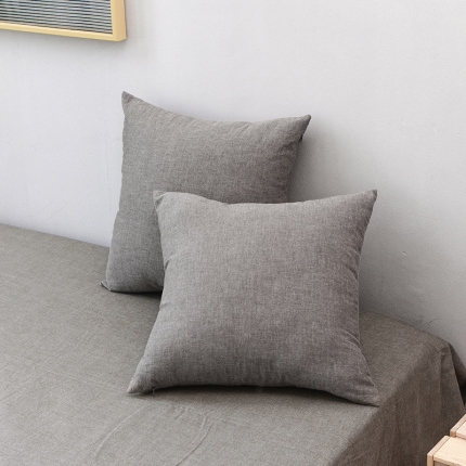 91家纺网 家纺一手货源 找家纺 柠萌家居  全棉色织水洗棉抱枕套枕套纯色系列一对