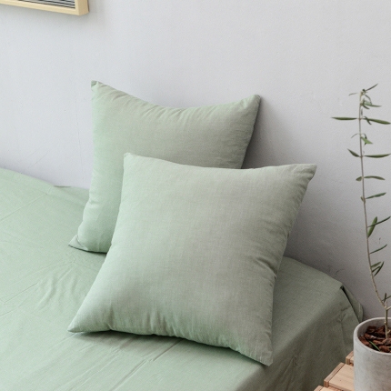 91家纺网 家纺一手货源 找家纺 柠萌家居  全棉色织水洗棉抱枕套枕套纯色系列一对