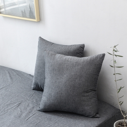 91家纺网 家纺一手货源 找家纺 柠萌家居  全棉色织水洗棉抱枕套枕套纯色系列一对