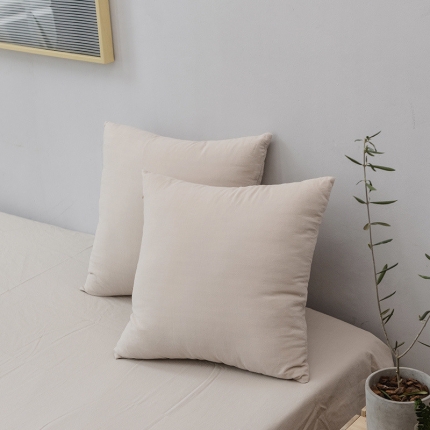 91家纺网 家纺一手货源 找家纺 柠萌家居  全棉色织水洗棉抱枕套枕套纯色系列一对
