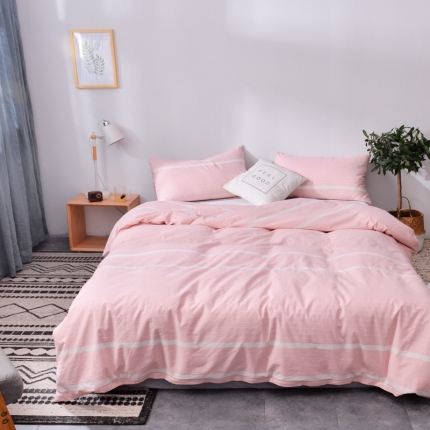 91家纺网 家纺一手货源 找家纺 柠萌家居 2019全棉水洗棉单枕套（48*74） 浅蓝小格