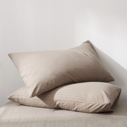 91家纺网 家纺一手货源 找家纺 柠萌家居 2019全棉水洗棉单枕套（48*74） 浅蓝小格