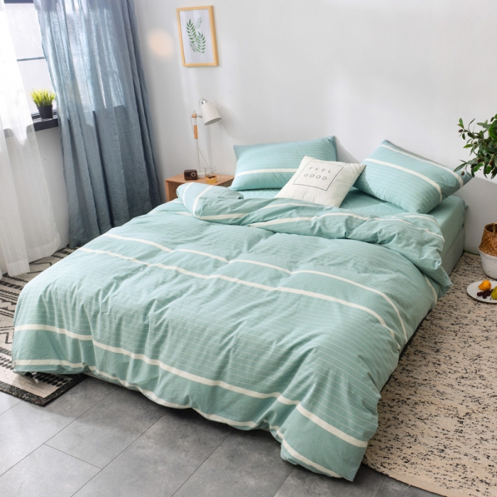 91家纺网 家纺一手货源 找家纺 柠萌家居 2019全棉水洗棉单枕套（48*74）宽双线-浅绿