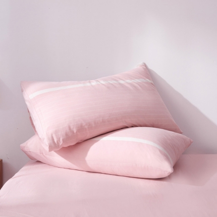 柠萌家居 2019全棉水洗棉单枕套（48*74）宽双线-玉