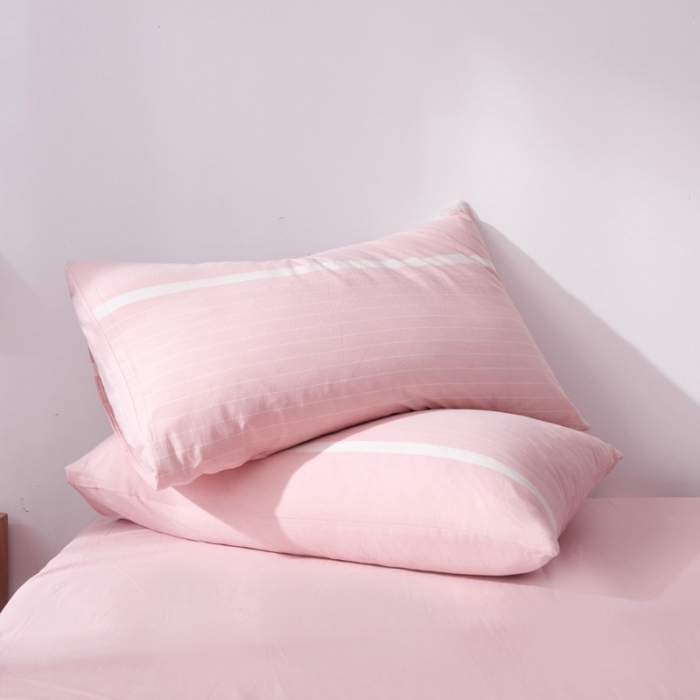 91家纺网 家纺一手货源 找家纺 柠萌家居 2019全棉水洗棉单枕套（48*74）宽双线-玉