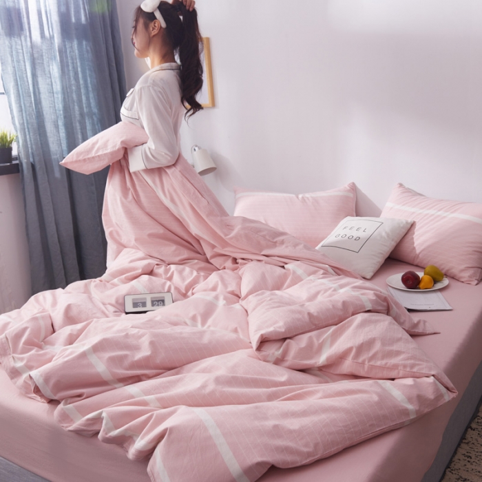 91家纺网 家纺一手货源 找家纺 柠萌家居 2019全棉水洗棉单被套 宽双线-玉