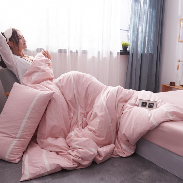 91家纺网 家纺一手货源 找家纺 柠萌家居 2019全棉水洗棉单被套 宽双线-玉