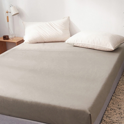 柠萌家居 2019全棉水洗棉单床笠驼色