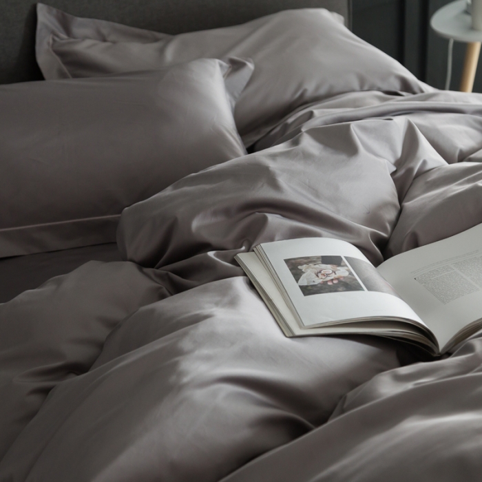 91家纺网 家纺一手货源 找家纺 涞澳家纺 100支匹马棉素色四件套星辰银