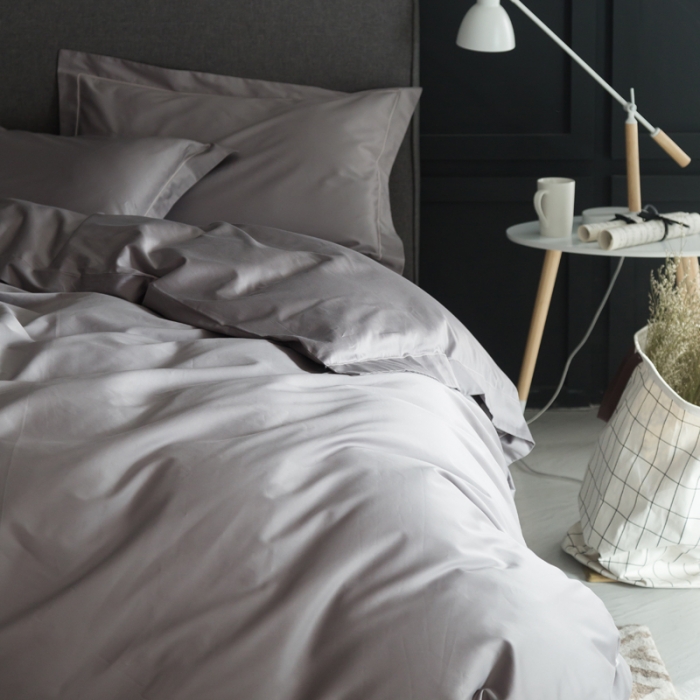 91家纺网 家纺一手货源 找家纺 涞澳家纺 100支匹马棉素色四件套星辰银