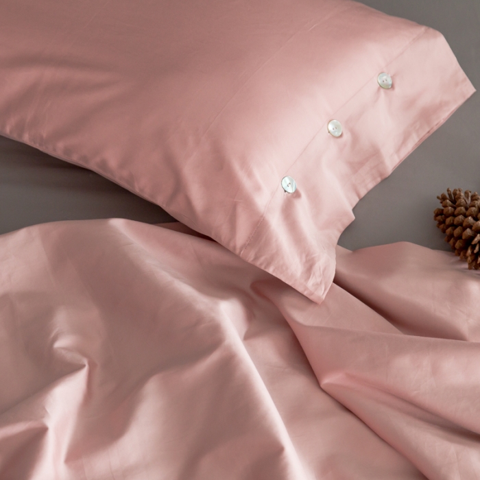 91家纺网 家纺一手货源 找家纺 涞澳家纺 长绒棉素色双拼四件套 粉配灰