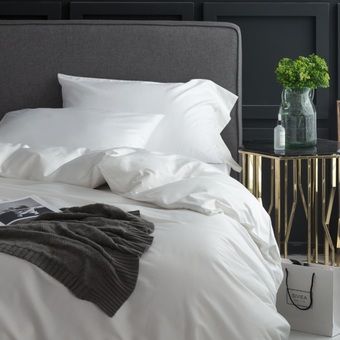 91家纺网 家纺一手货源 找家纺 涞澳家纺 长绒棉素色四件套 贵族白