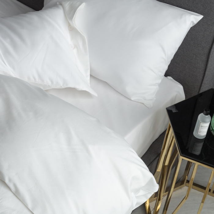 91家纺网 家纺一手货源 找家纺 涞澳家纺 长绒棉素色四件套 贵族白