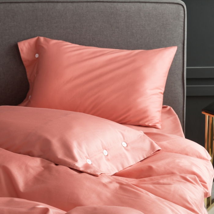 91家纺网 家纺一手货源 找家纺 涞澳家纺 长绒棉素色四件套 浆果粉