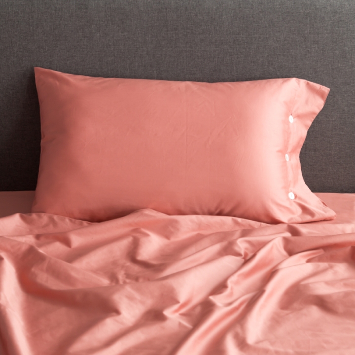 91家纺网 家纺一手货源 找家纺 涞澳家纺 长绒棉素色四件套 浆果粉