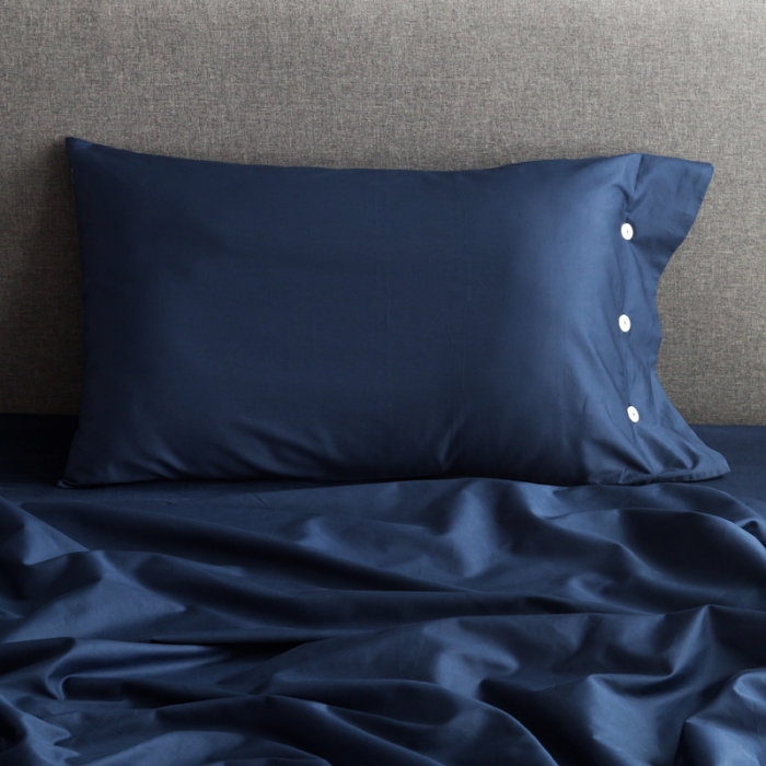 91家纺网 家纺一手货源 找家纺 涞澳家纺 长绒棉素色四件套 孔雀蓝