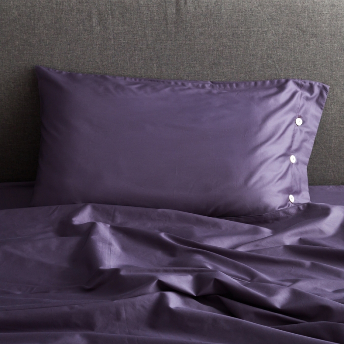 91家纺网 家纺一手货源 找家纺 涞澳家纺 长绒棉素色四件套 冷艳紫