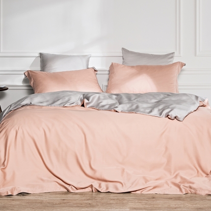 涞澳 2019新款60天丝双拼套件 灰粉