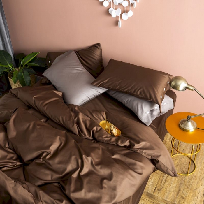 91家纺网 家纺一手货源 找家纺 涞澳家纺 2019新款60长绒棉平色简易四件套 星巴咖