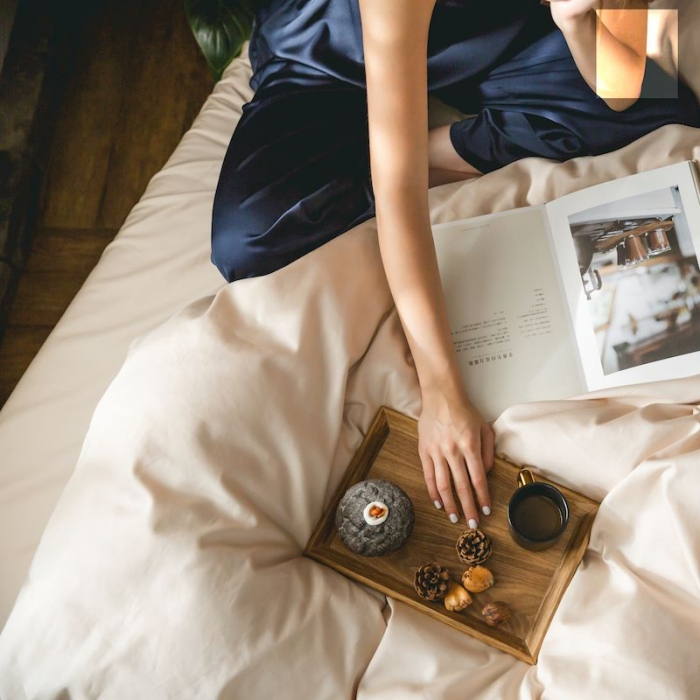 91家纺网 家纺一手货源 找家纺 涞澳家纺 2019新款60长绒棉平色简易四件套 亚麻灰