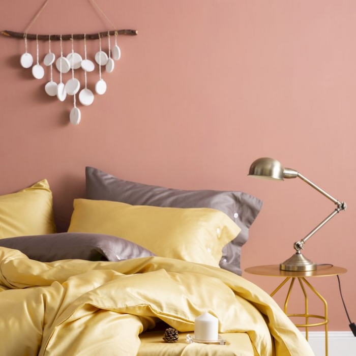 91家纺网 家纺一手货源 找家纺 涞澳家纺 2019新款60长绒棉平色简易四件套 玉米黄