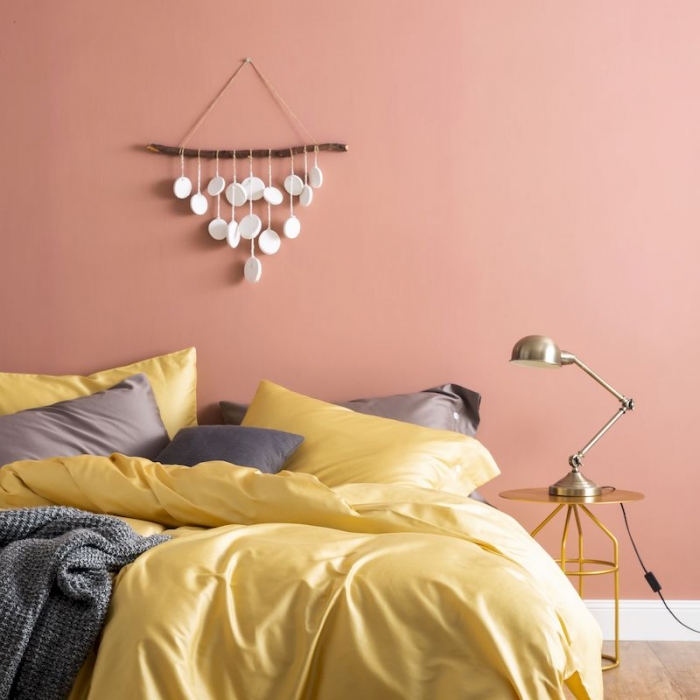 91家纺网 家纺一手货源 找家纺 涞澳家纺 2019新款60长绒棉平色简易四件套 玉米黄