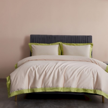 涞澳家纺 2019新款60长绒棉四周拼色四件套 春柳