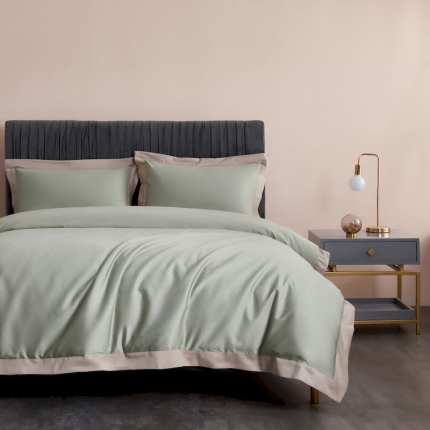 涞澳家纺 2019新款60长绒棉四周拼色四件套 微凉