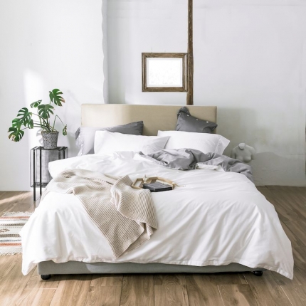 （总）涞澳家纺 2019新款60长绒棉拼色一网红色四件套