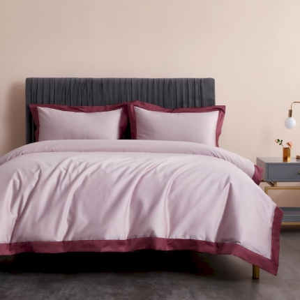 91家纺网 家纺一手货源 找家纺 涞澳家纺 2019新款60长绒棉四周拼色四件套 魅惑