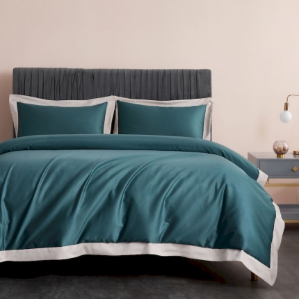 91家纺网 家纺一手货源 找家纺 涞澳家纺 2019新款60长绒棉四周拼色四件套 迷情