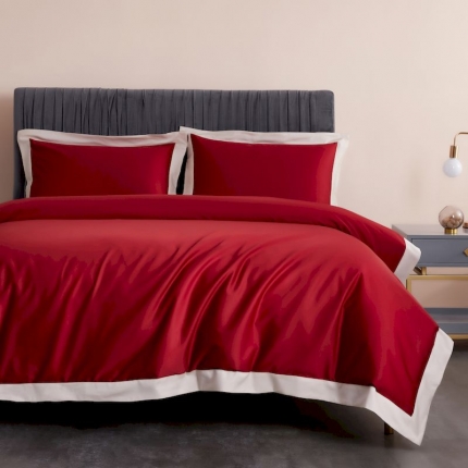 91家纺网 家纺一手货源 找家纺 涞澳家纺 2019新款60长绒棉四周拼色四件套 挚爱