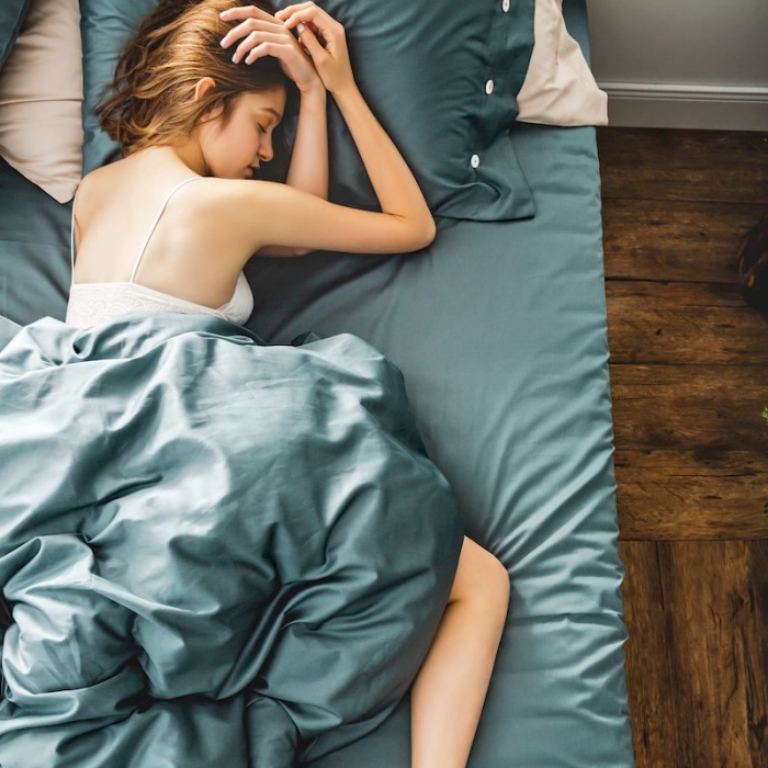 91家纺网 家纺一手货源 找家纺 涞澳家纺 2019新款60长绒棉平色简易四件套 冰蓝