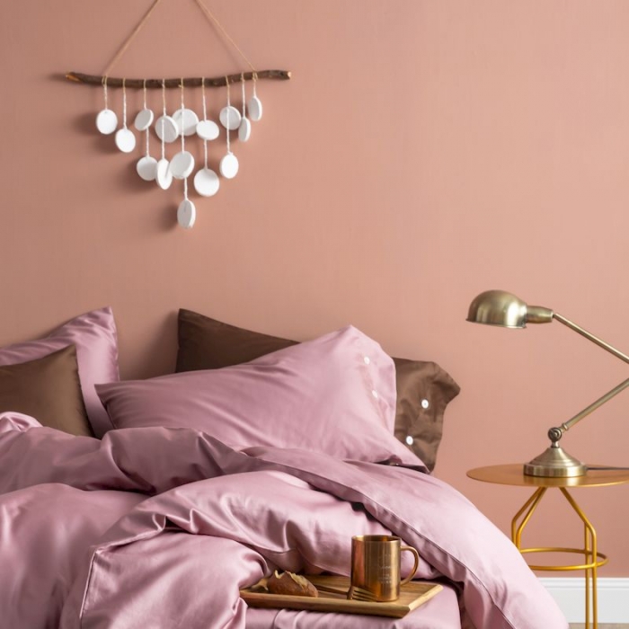 91家纺网 家纺一手货源 找家纺 涞澳家纺 2019新款60长绒棉平色简易四件套 柑红