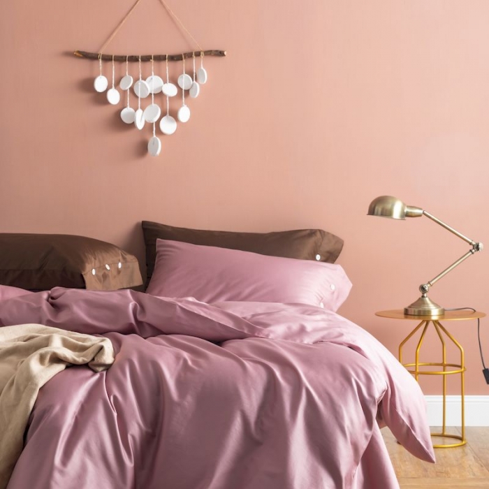 91家纺网 家纺一手货源 找家纺 涞澳家纺 2019新款60长绒棉平色简易四件套 柑红