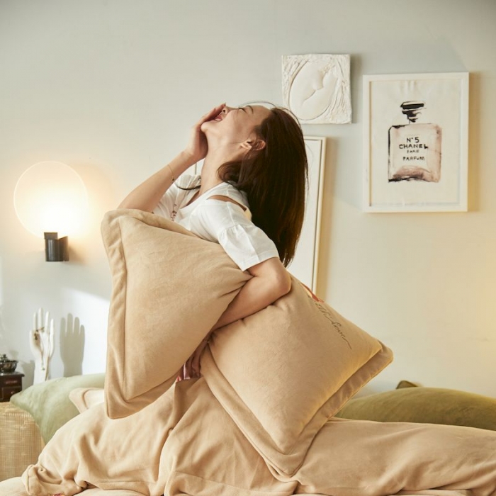 91家纺网 家纺一手货源 找家纺 涞澳 2019新款美绒系列四件套 狐狸—米